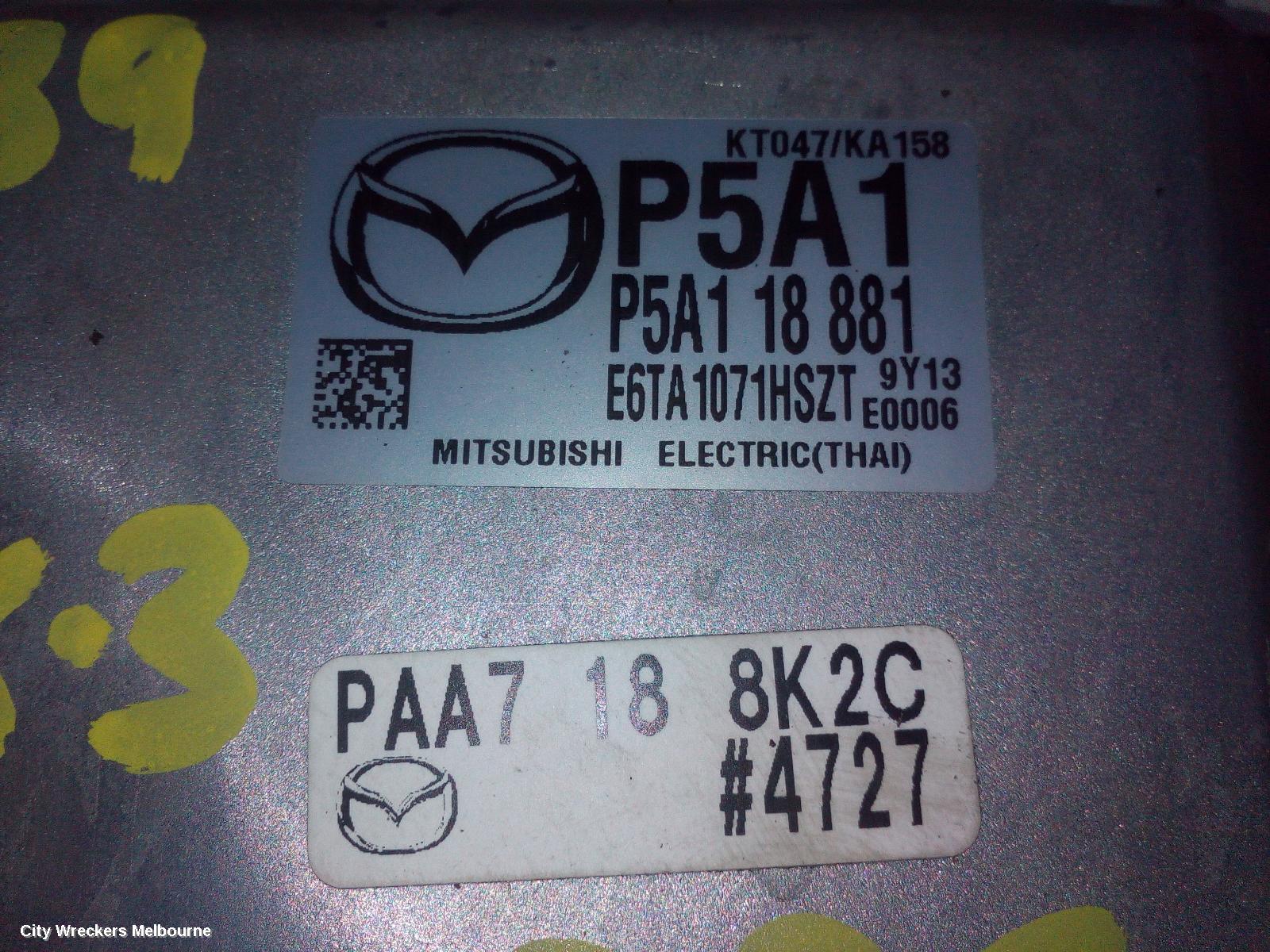 MAZDA CX3 ECU, ENGINE ECU, 2.0, PETROL, SKYACTIV-G, P/N P5A118881, ECU ONLY, DK, 03/2015 ONWARDS - Image 1