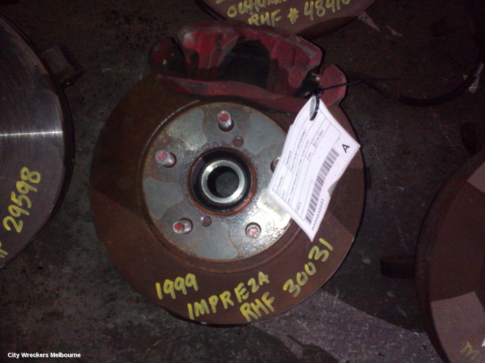 SUBARU IMPREZA RIGHT FRONT HUB ASSEMBLY, ABS, (TONE RING ON CV) TYPE, 10/1999 - 04/2007 - Image 1
