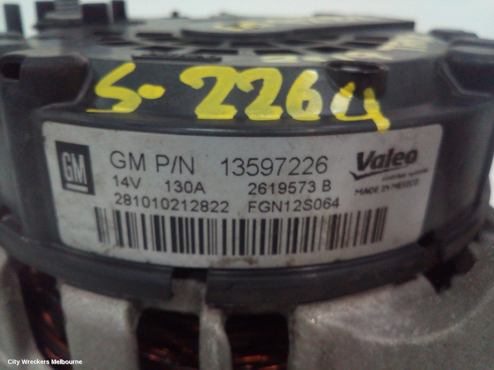 HOLDEN TRAX ALTERNATOR, PETROL, 1.4, AUTO T/M, TJ SERIES, 08/2014 - 12/2020 - Image 3