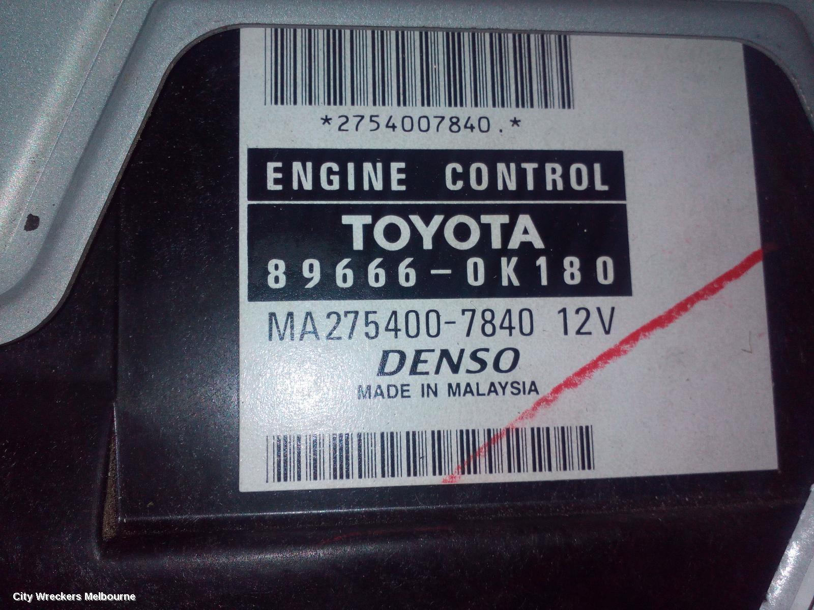TOYOTA HILUX ECU, ENGINE ECU, 2.7, 2TR-FE, PETROL, AUTO, P/N 89666-0K180, ECU ONLY, 03/2005 - 08/2015 - Image 1
