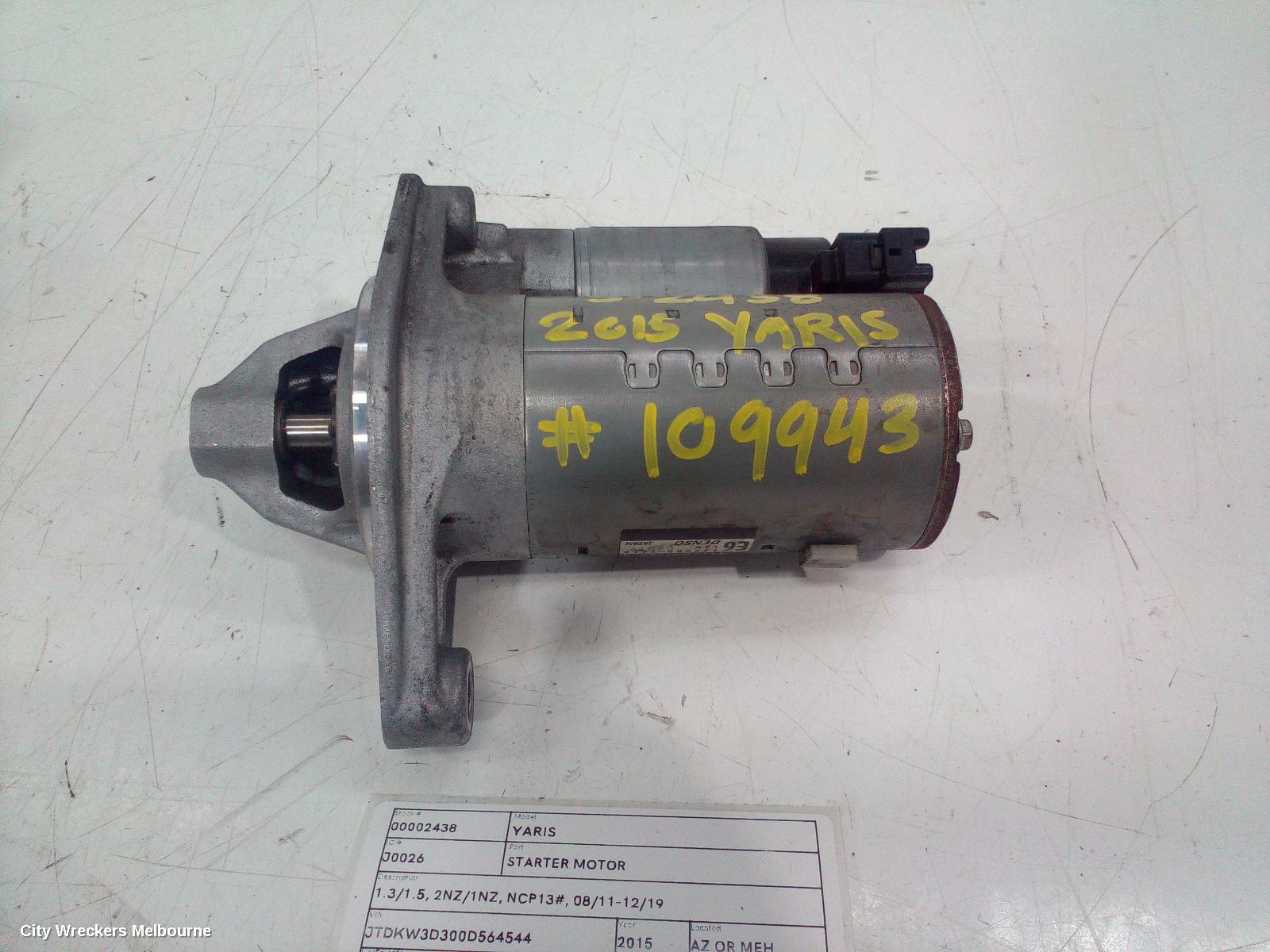 TOYOTA YARIS STARTER, 1.3/1.5, 2NZ/1NZ, NCP13#, 08/2011 - 12/2019 - Image 2