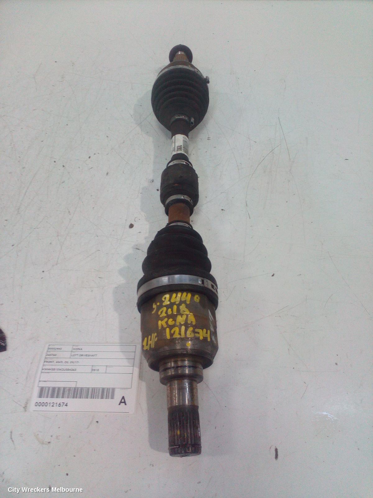 HYUNDAI KONA LEFT DRIVESHAFT, FRONT, AWD, OS, 09/2017 ONWARDS - Image 1