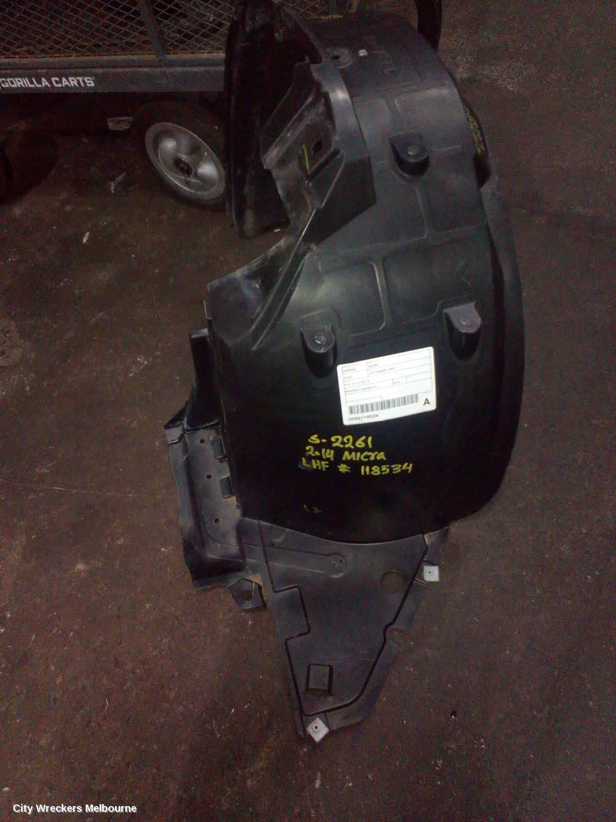 NISSAN MICRA LEFT GUARD LINER, K13, 12/2012 - 03/2015 - Image 2