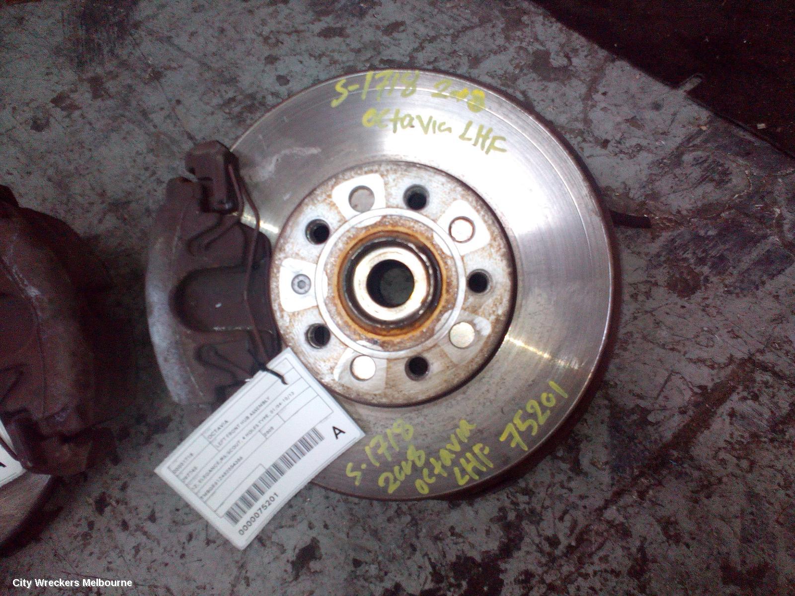 SKODA OCTAVIA LEFT FRONT HUB ASSEMBLY, 1Z, ELEGANCE/RS/SCOUT, 4 HOLES TYPE, 01/2004 - 10/2013 - Image 1