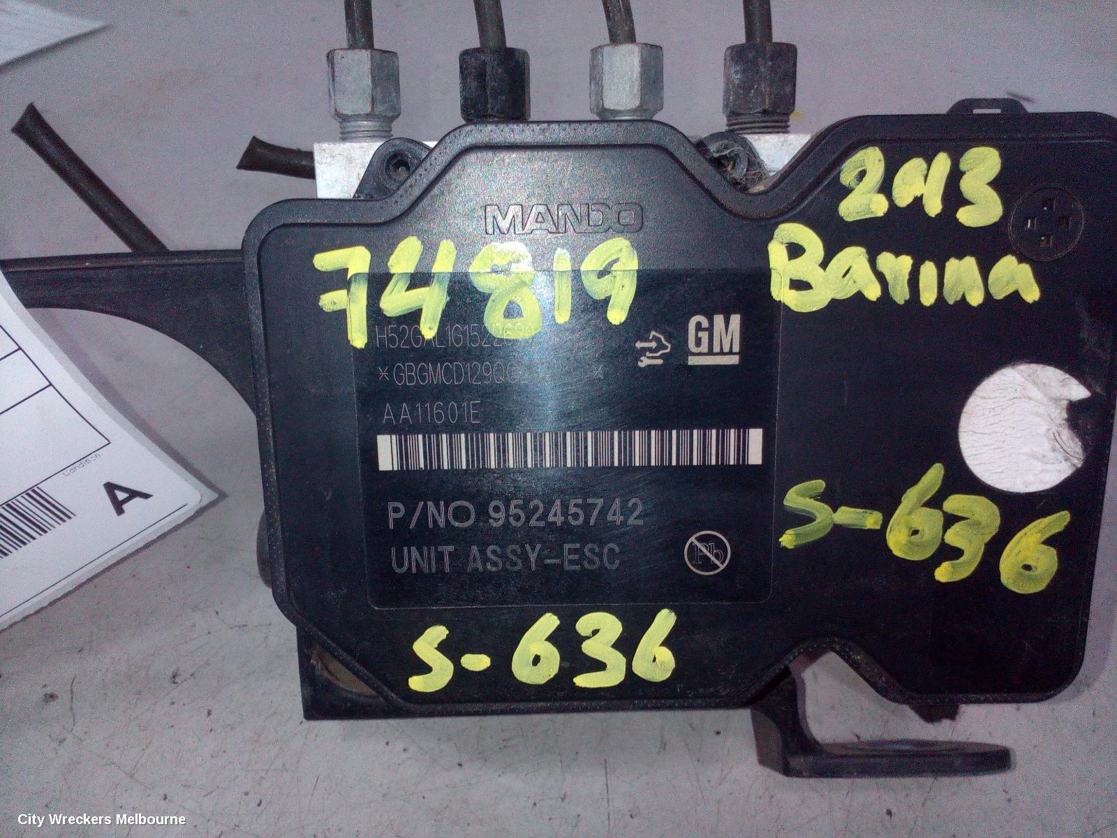 HOLDEN BARINA ABS PUMP/MODULATOR, SPARK, MJ (VIN KL3MF...), 10/2010 - 06/2015 - Image 1