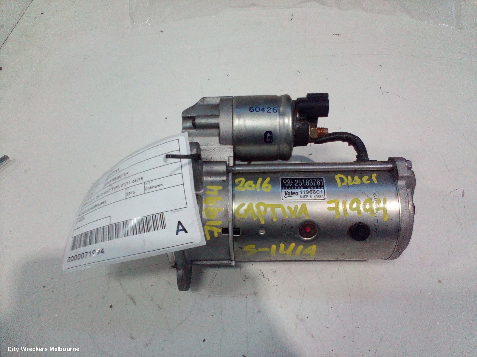HOLDEN CAPTIVA STARTER, DIESEL, 2.2, CG, 3-BOLT TYPE, 01/2011 - 06/2018 - Image 3