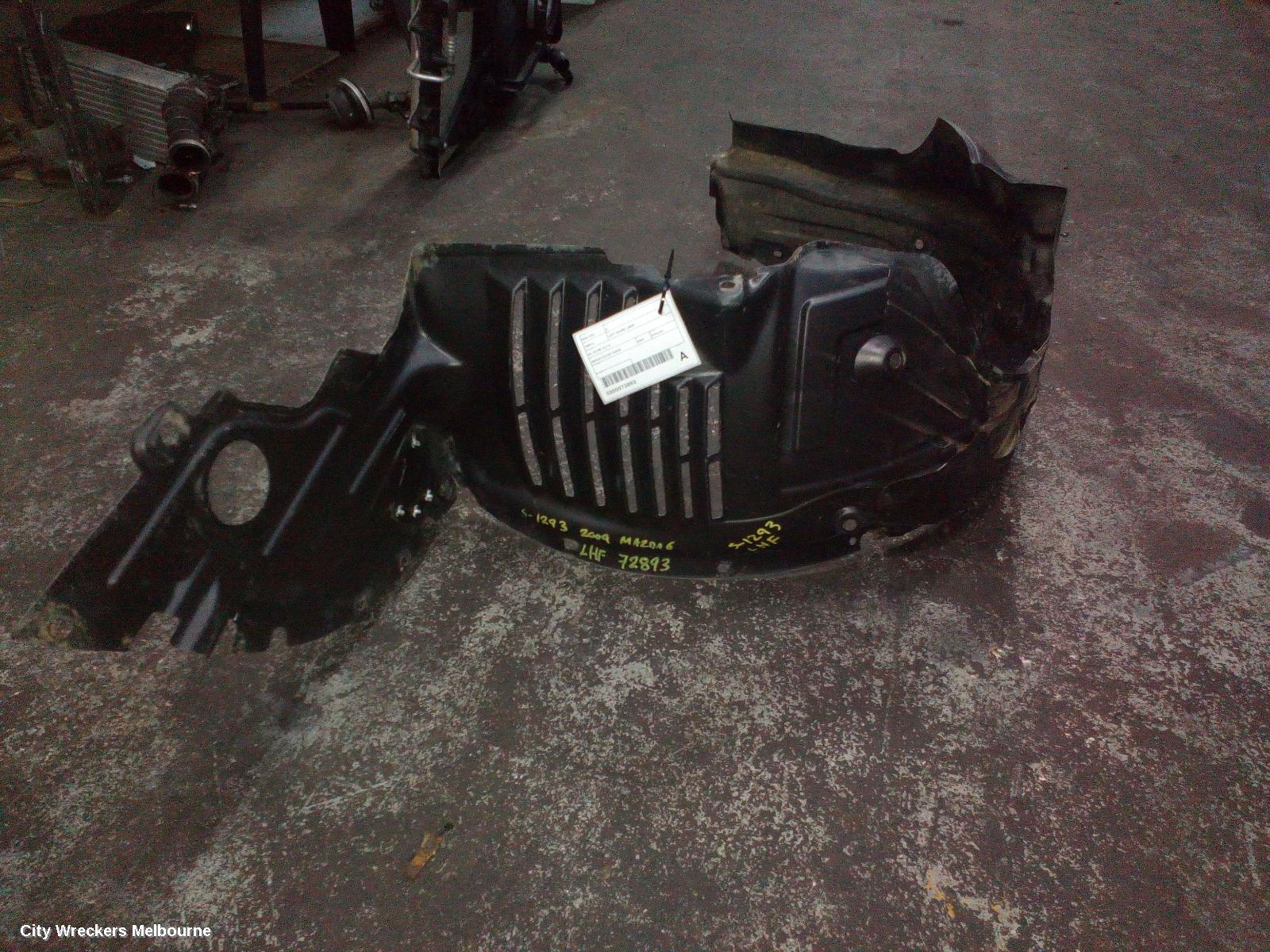 MAZDA 6 LEFT GUARD LINER, GH, FRONT, NON SPORT TYPE, 02/2008 - 02/2010 - Image 2