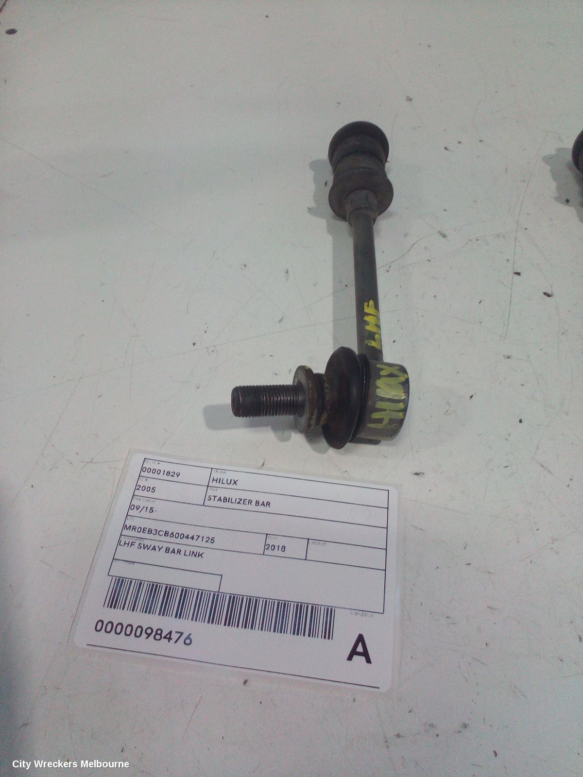 TOYOTA HILUX STABILISER BAR, 2WD, FRONT SWAY BAR, 09/2015 ONWARDS - Image 1