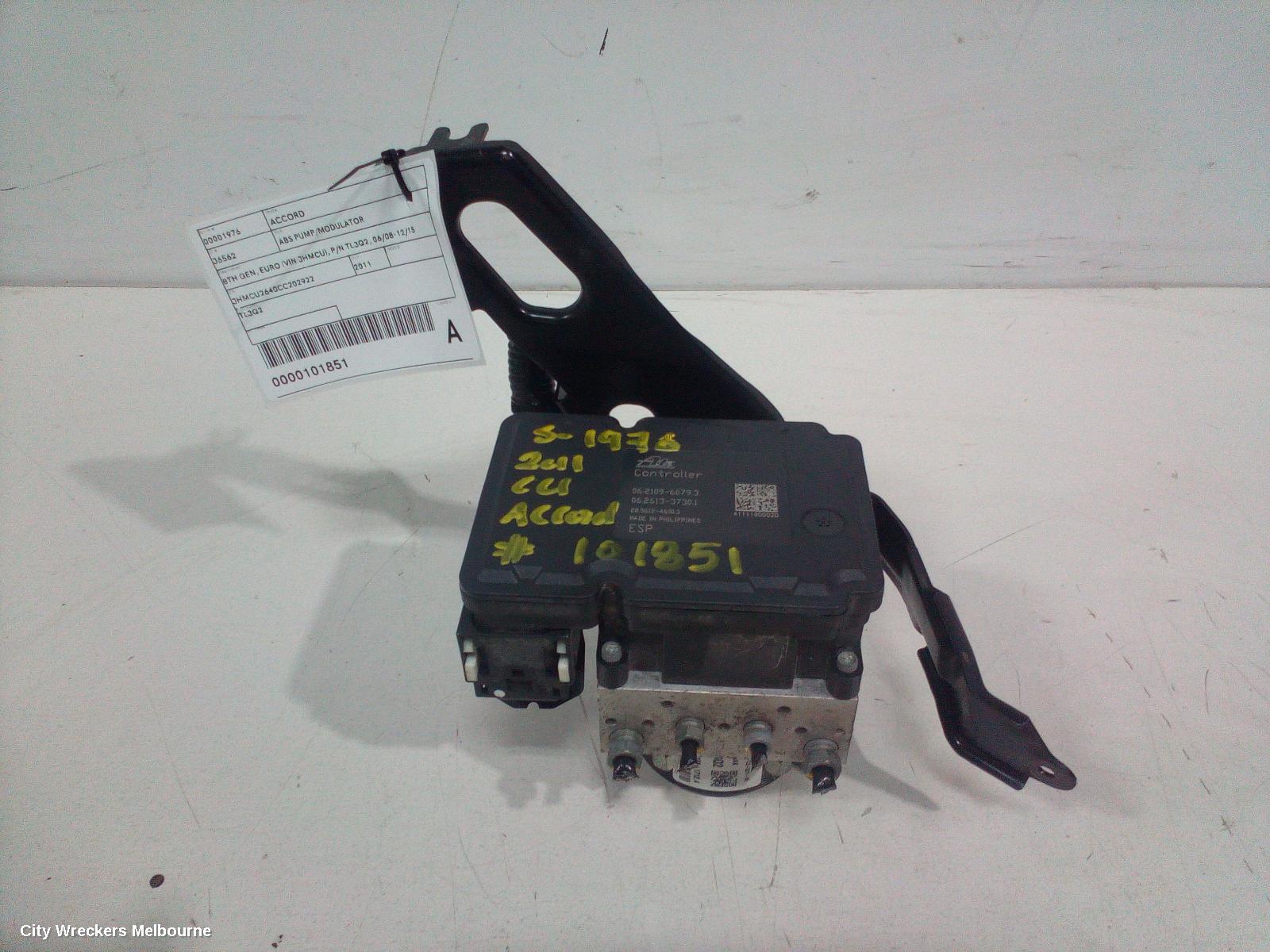 HONDA ACCORD ABS PUMP/MODULATOR, 8TH GEN, EURO (VIN JHMCU), P/N TL3Q2, 06/2008 - 12/2015 - Image 2
