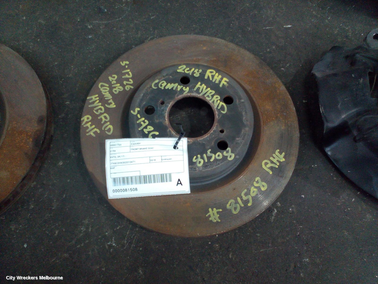 TOYOTA CAMRY FRONT BRAKE DISC/DRM, XV70, 09/2017 - 05/2024 - Image 1