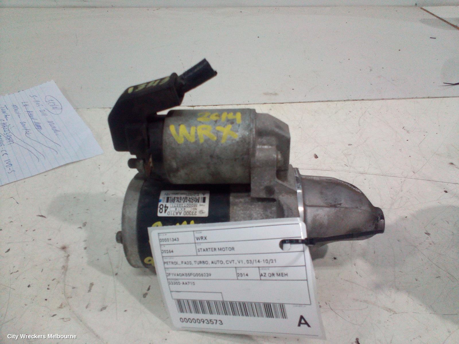 SUBARU WRX STARTER, PETROL, FA20, TURBO, AUTO, CVT, V1, 03/2014 - 10/2021 - Image 3