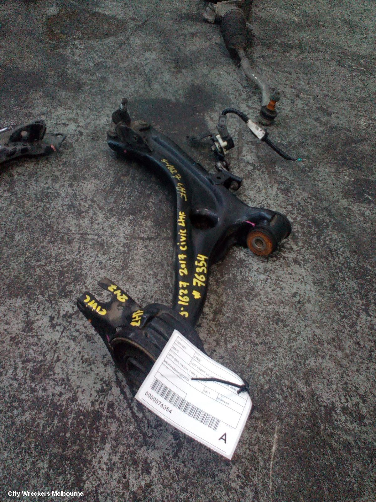 HONDA CIVIC LEFT FRONT LOWER CONTROL ARM, 10TH GEN, HATCH, TYPE R, 06/2017 ONWARDS - Image 1
