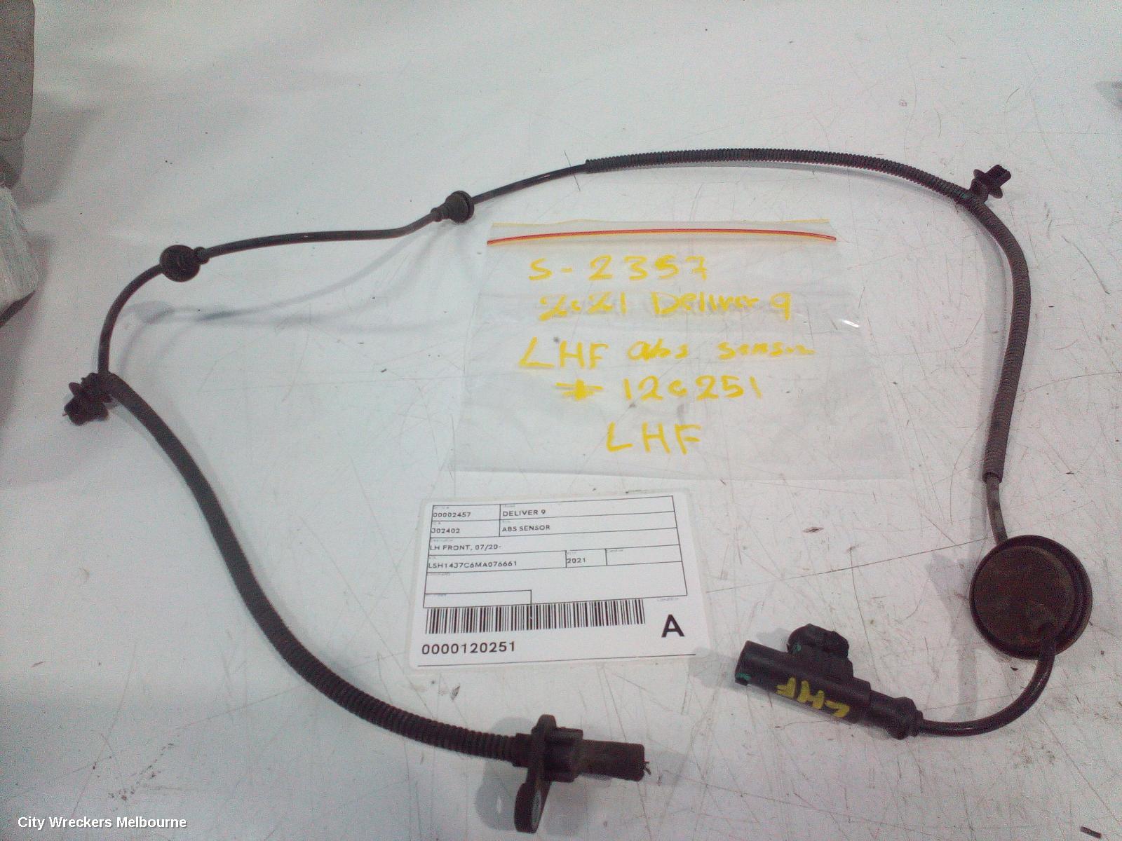 LDV DELIVER 9 ABS SENSOR, LH FRONT, 07/2020 ONWARDS - Image 1