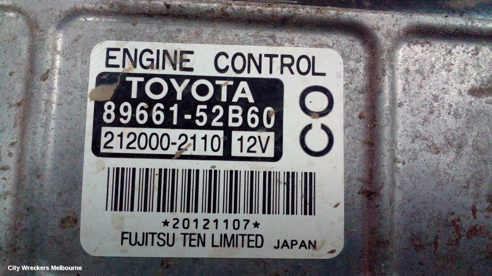 TOYOTA YARIS ECU, ENGINE ECU, 1.3, 2NZ, AUTO, ECU ONLY, NCP9#, 10/2005 - 07/2011 - Image 1