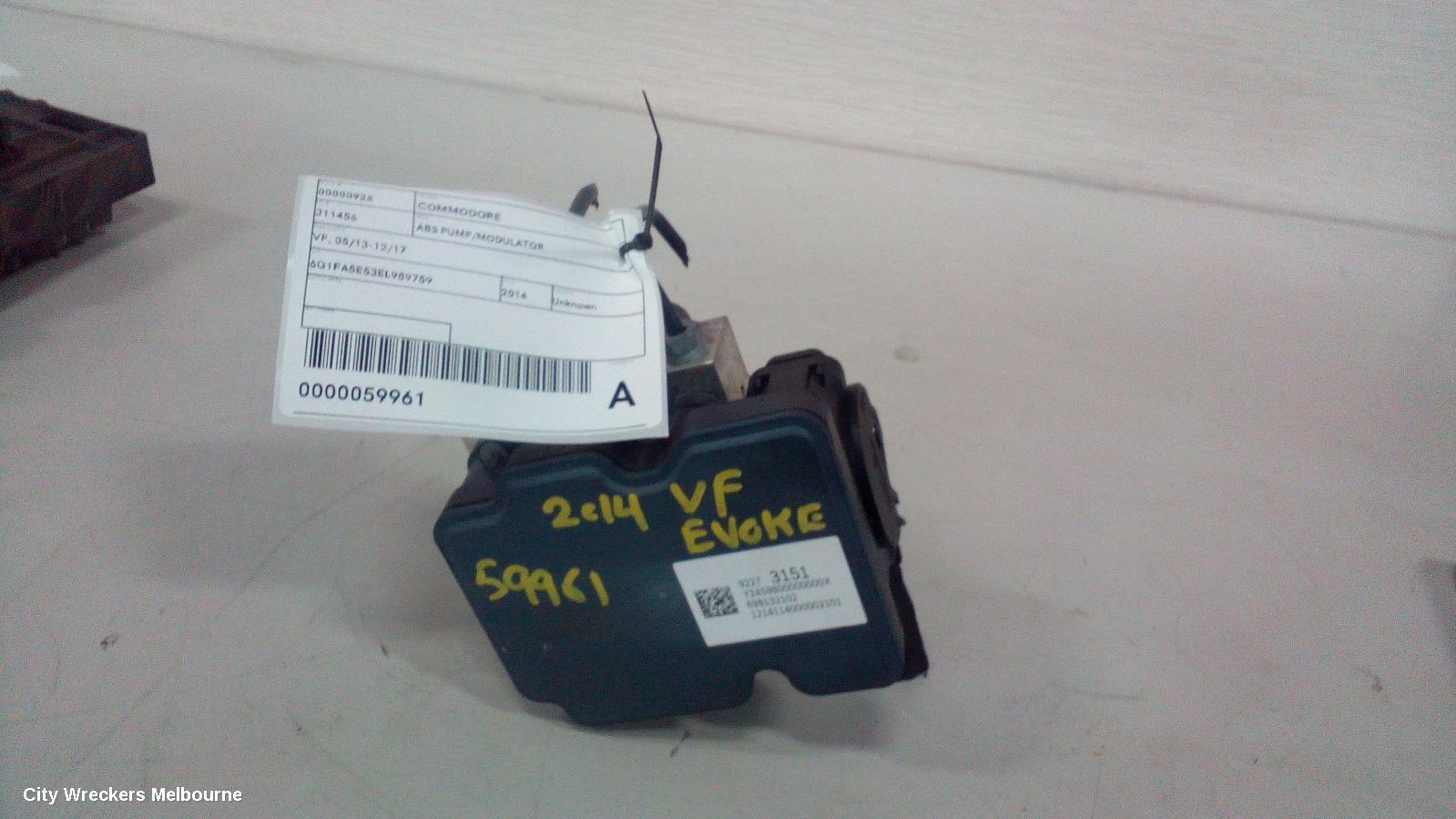 HOLDEN COMMODORE ABS PUMP/MODULATOR, VF, NON TRACTION CONTROL TYPE, 05/2013 - 12/2017 - Image 3