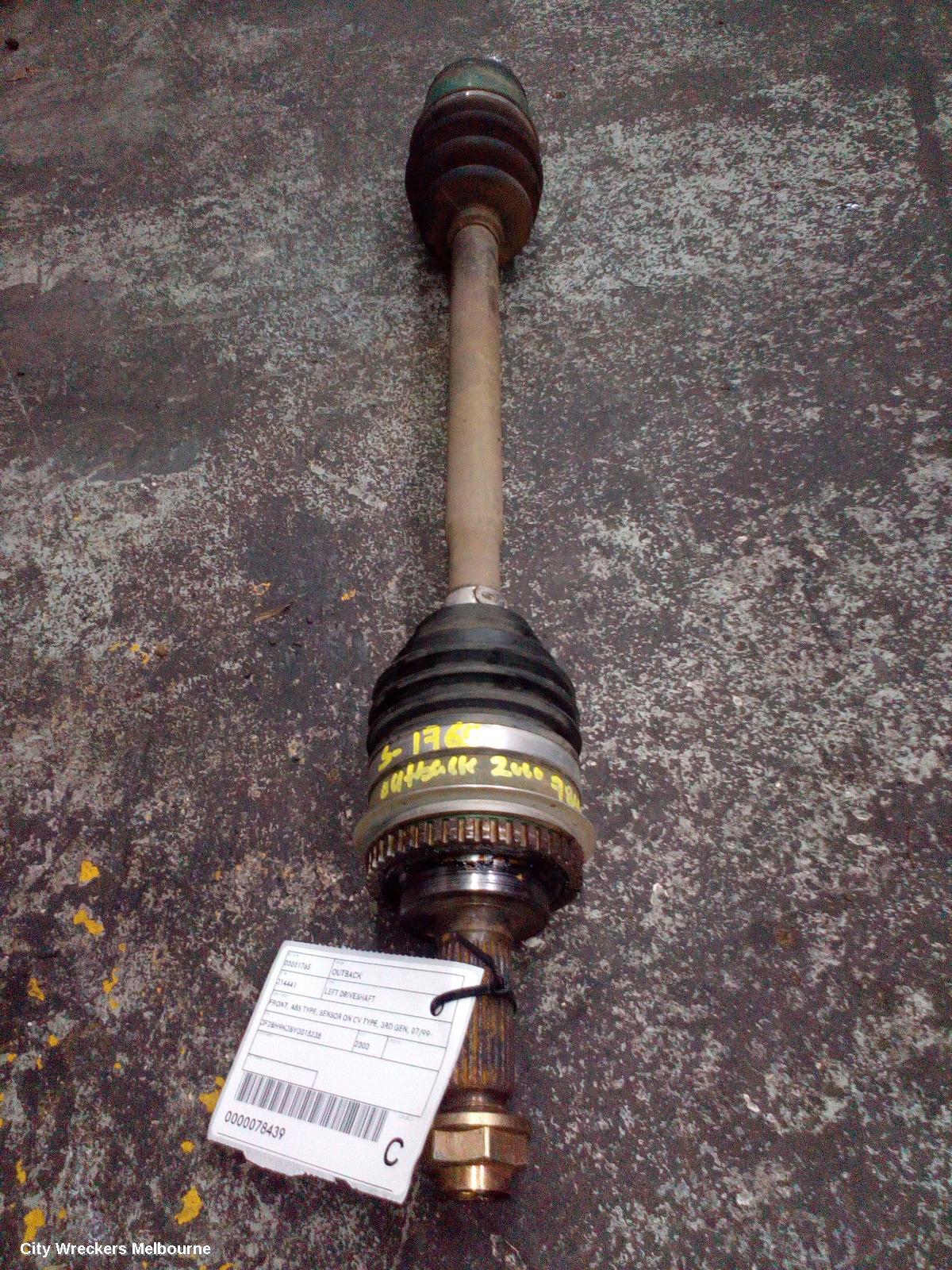 SUBARU OUTBACK LEFT DRIVESHAFT, FRONT, ABS TYPE, SENSOR ON CV TYPE, 3RD GEN, 07/1999 - 08/2003 - Image 1