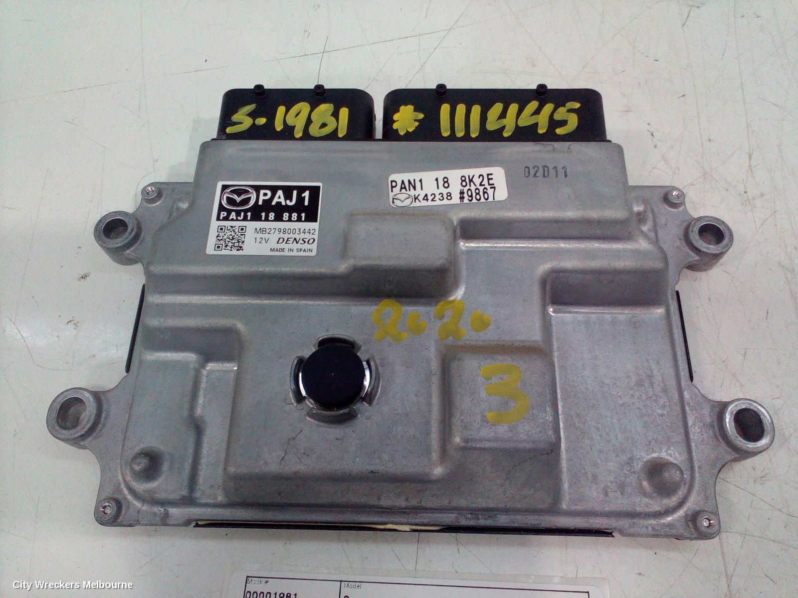 MAZDA 3 ECU, ENGINE ECU, 2.0, PETROL, ECU ONLY, DENSO PAJ1 TYPE, BP, 03/2019 ONWARDS - Image 2