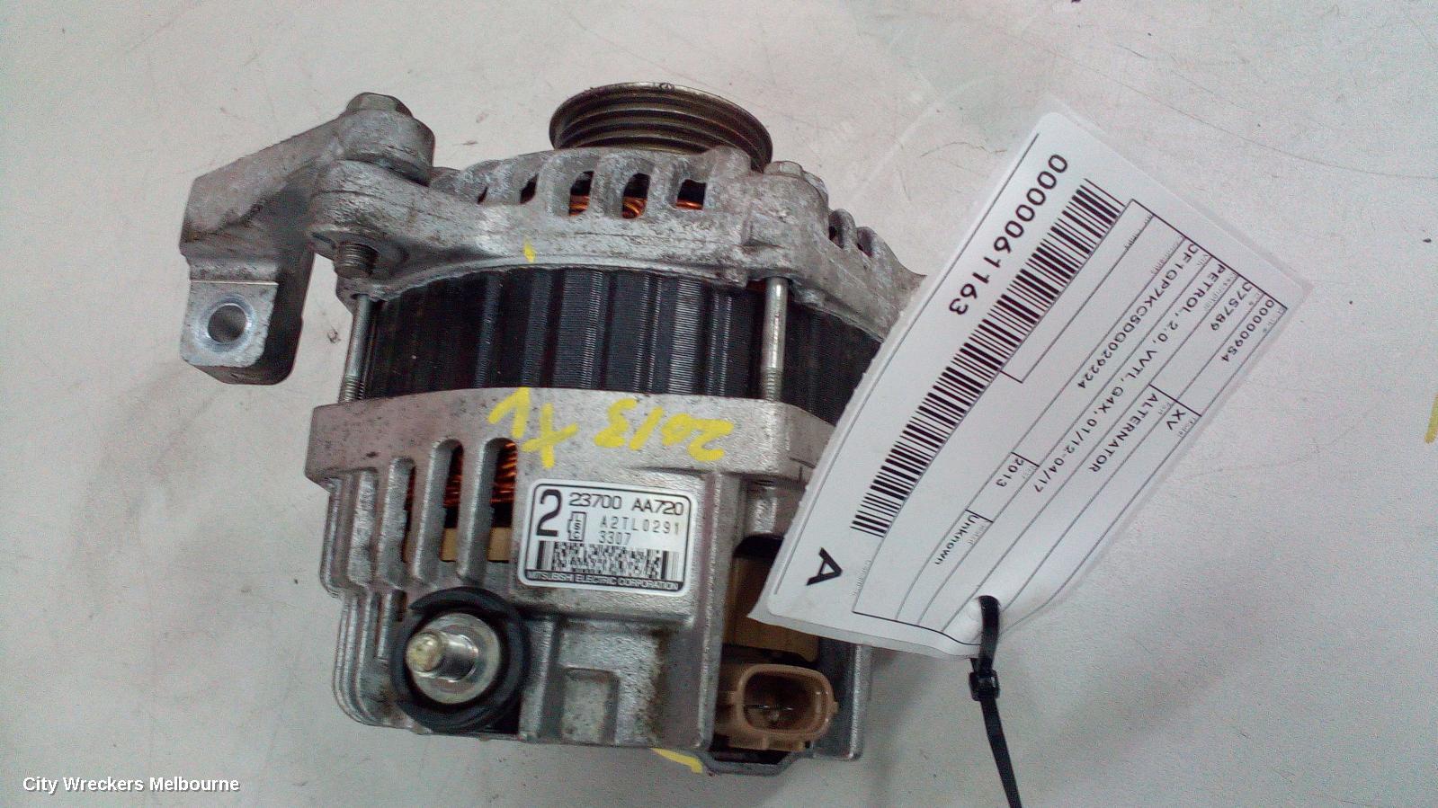 SUBARU XV ALTERNATOR, PETROL, 2.0, VVTL, G4X, 08/2011 - 04/2017 - Image 2