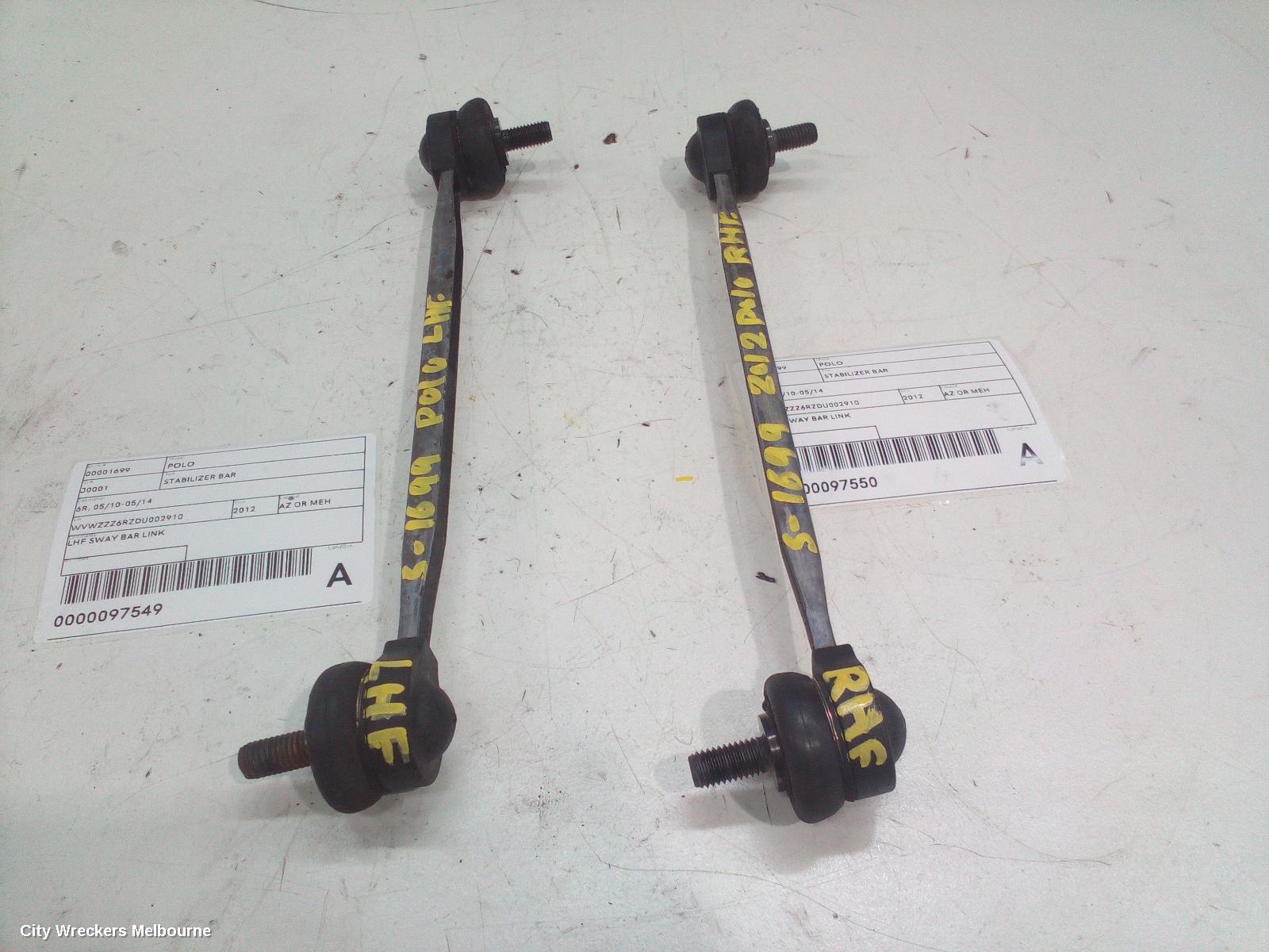 VOLKSWAGEN POLO STABILISER BAR, 6R, 05/2010 - 05/2014 - Image 2