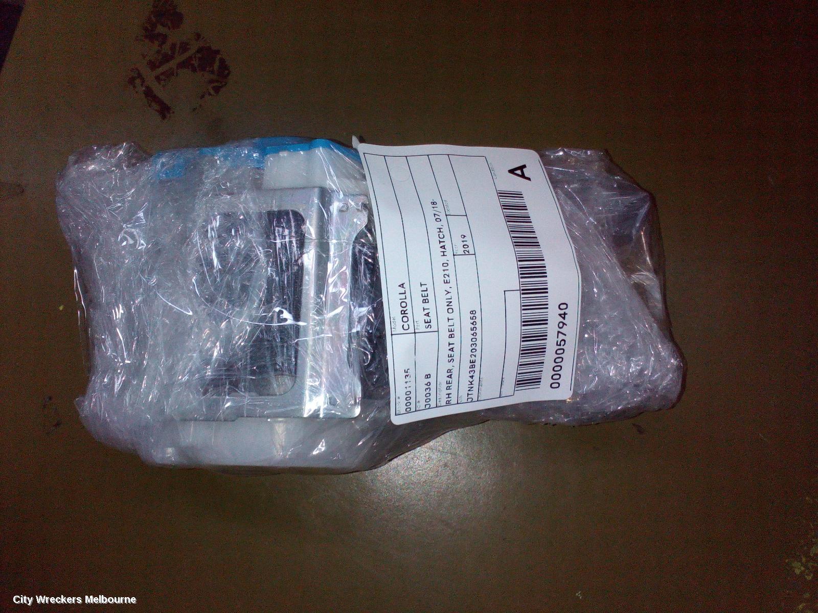 TOYOTA COROLLA SEATBELT/STALK, RH REAR, SEAT BELT ONLY, E210, HATCH, 07/2018 ONWARDS - Image 3