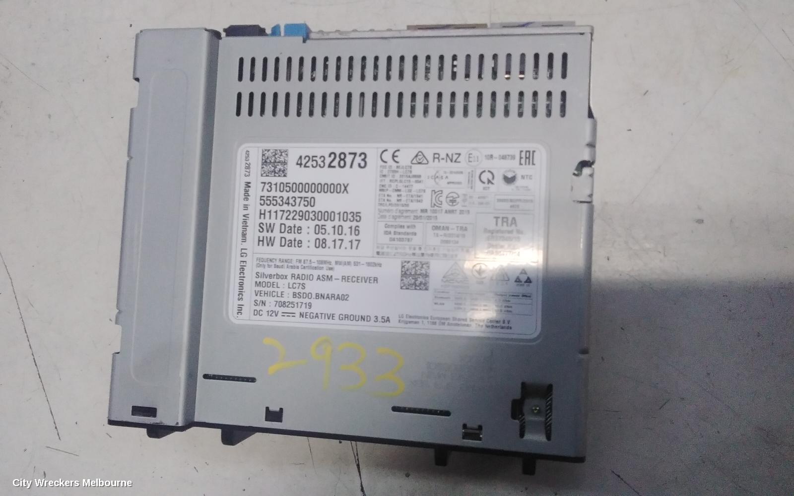 HOLDEN EQUINOX, EQ, 09/2017 - 12/2020, RADIO RECEIVER, P/N 42532873: 143982 - Image 1