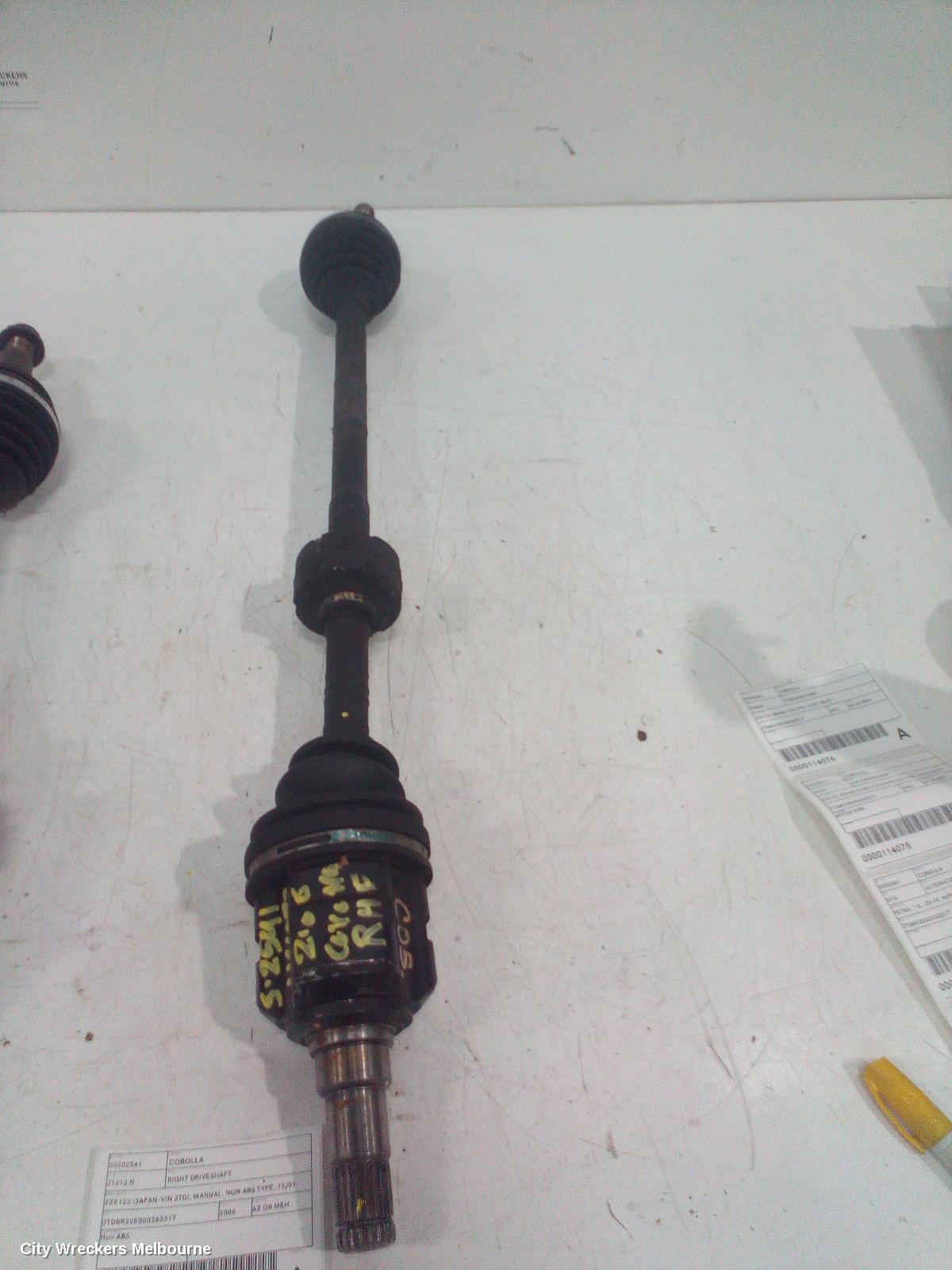 TOYOTA COROLLA RIGHT DRIVESHAFT, ZZE122 (JAPAN-VIN JTD), MANUAL, NON ABS TYPE, 12/2001 - 06/2007 - Image 2