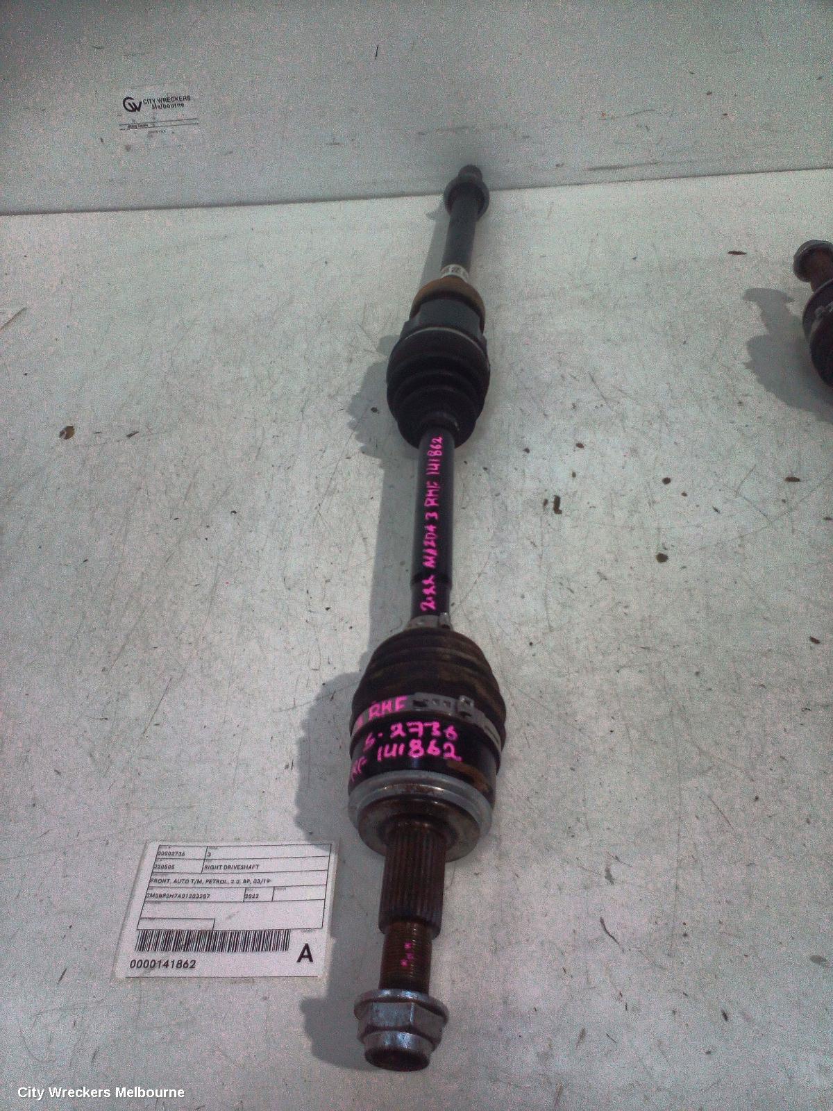 MAZDA 3 RIGHT DRIVESHAFT, FRONT, AUTO T/M, PETROL, 2.0, BP, 03/2019 ONWARDS - Image 2