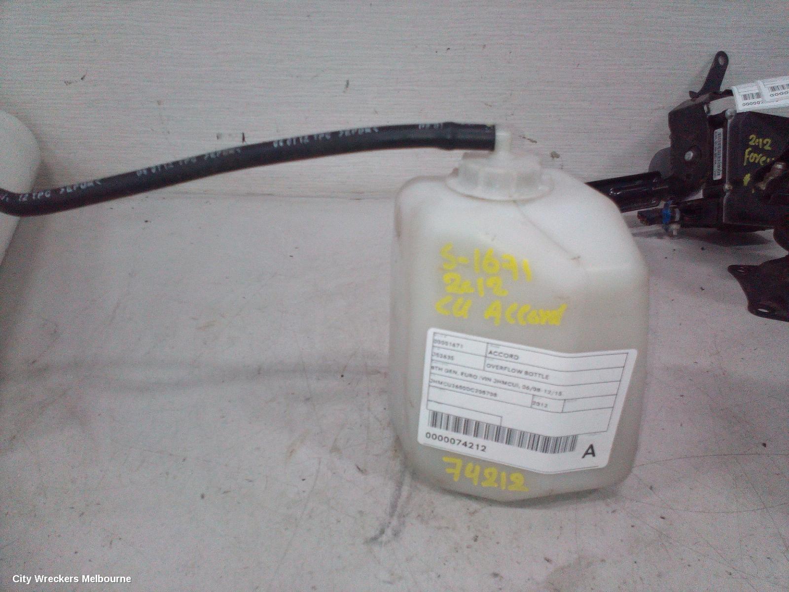 HONDA ACCORD OVERFLOW BOTTLE, 8TH GEN, EURO (VIN JHMCU), 06/2008 - 12/2015 - Image 2