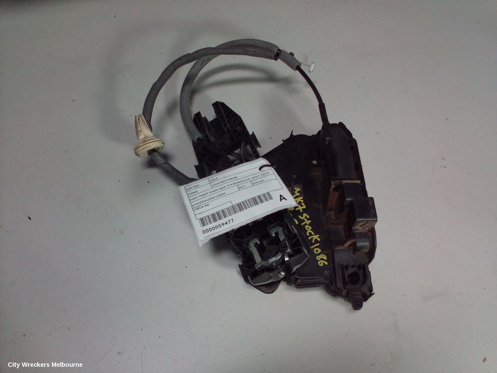 VOLKSWAGEN GOLF DOOR/BOOT/GATE LOCK, LEFT FRONT DOOR LOCK, P/N 5TC837015A, GEN 7, 03/2013 - 08/2020 - Image 1