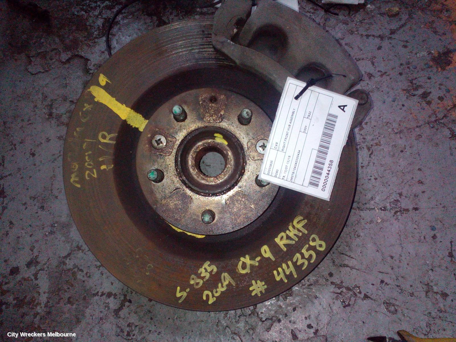 MAZDA CX9 RIGHT FRONT HUB ASSEMBLY, TB, AWD TYPE, 12/2007 - 12/2015 - Image 1