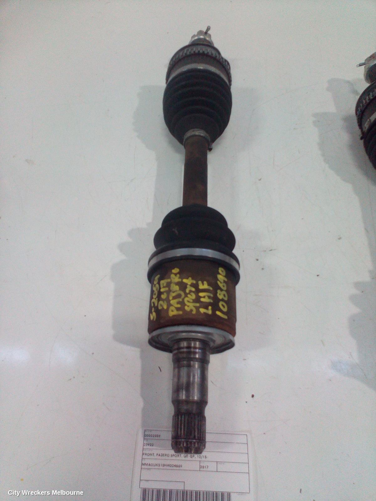 MITSUBISHI PAJERO LEFT DRIVESHAFT, FRONT, PAJERO SPORT, QE-QF, 10/2015 ONWARDS - Image 1