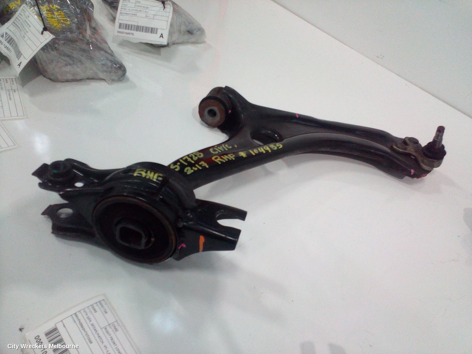 HONDA CIVIC RIGHT FRONT LOWER CONTROL ARM, 10TH GEN, SEDAN/HATCH, VTI-L/RS/VTI-LX, 05/2016 - 08/2021 - Image 2