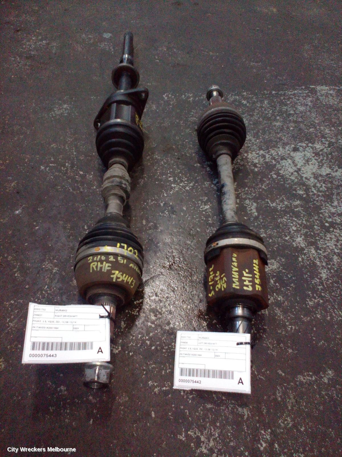 NISSAN MURANO RIGHT DRIVESHAFT, FRONT, 3.5, VQ35, Z51, 12/2008 - 12/2014 - Image 2