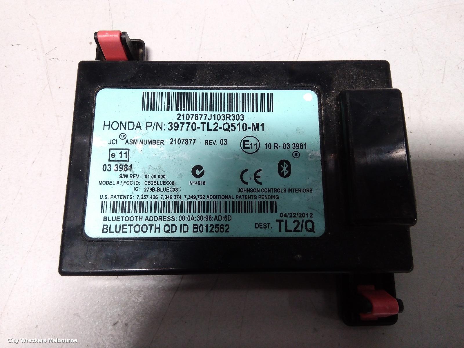 HONDA ACCORD, 8TH GENERATION 02/2008 - 04/2013, HONDA ACCORD EURO - BLUETOOTH MODULE: 74480 - Image 1