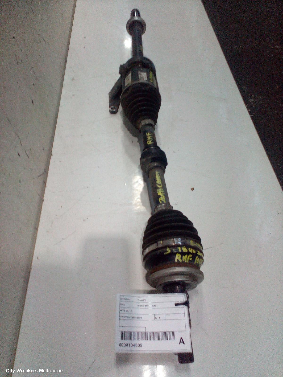 TOYOTA CAMRY RIGHT DRIVESHAFT, XV70, FRONT, AUTO T/M, PETROL, 2.5, 2AR-FE, 09/2017 - 01/2021 - Image 1