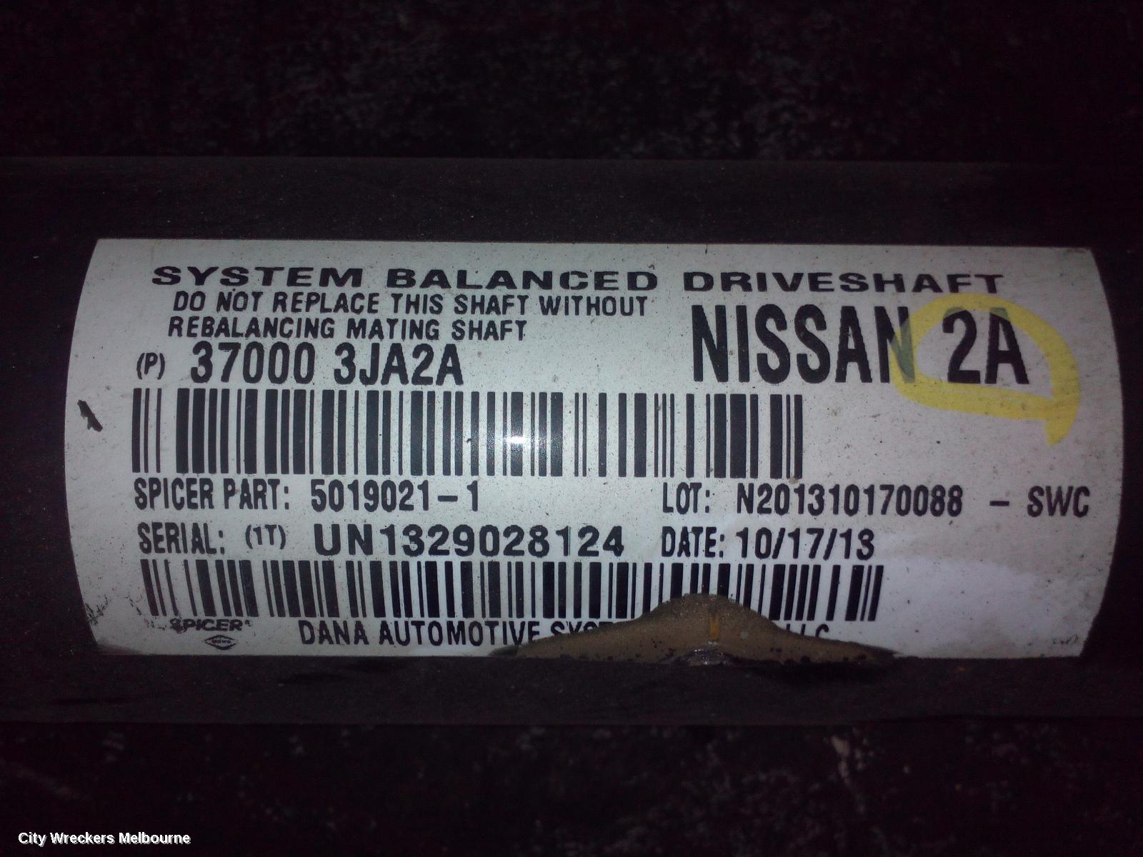 NISSAN PATHFINDER REAR DRIVE SHAFT, R52, PETROL, 10/2013 - 04/2021 - Image 1
