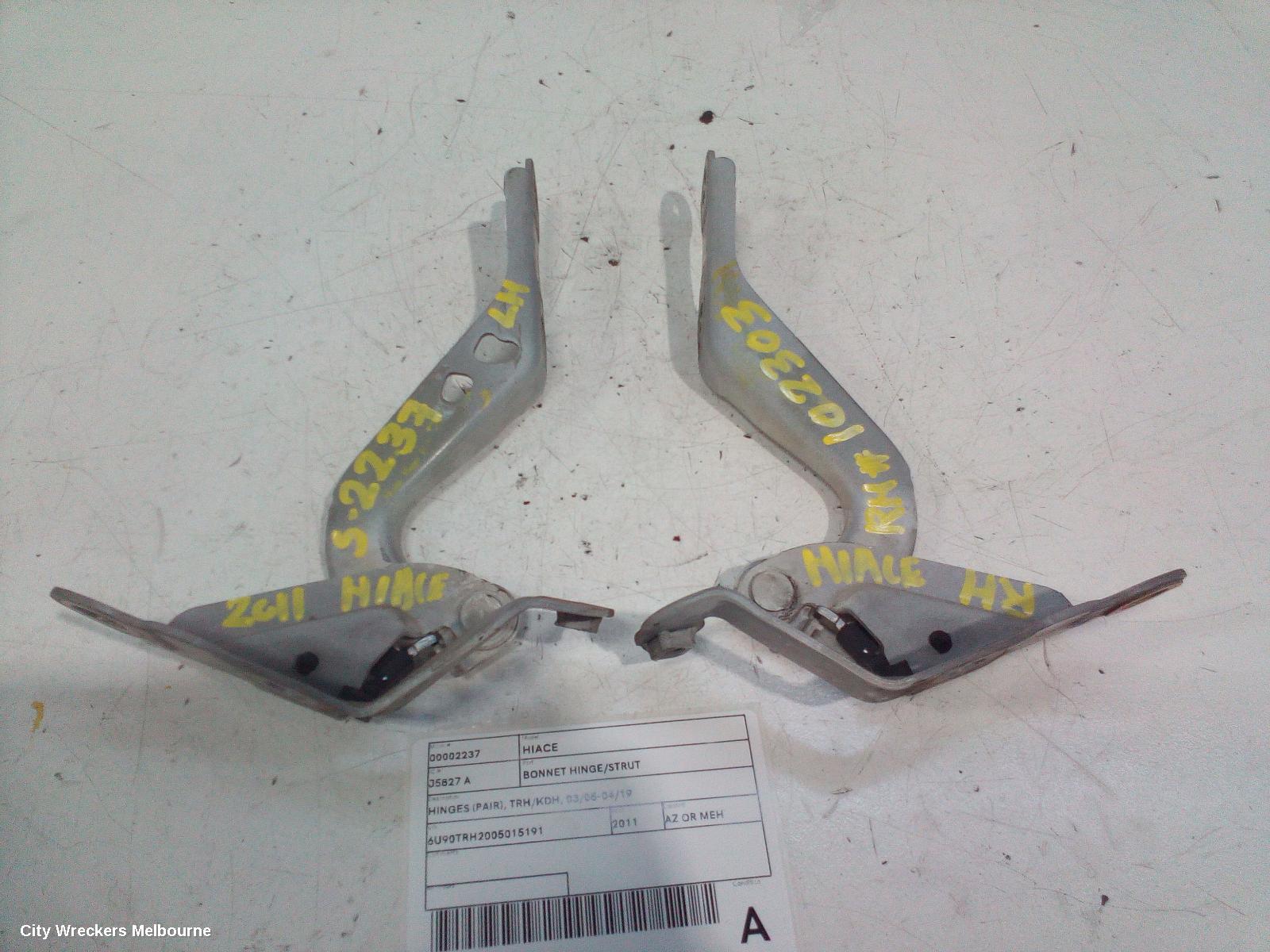 TOYOTA HIACE BONNET HINGE/STRUT, HINGES (PAIR), TRH/KDH, 03/2005 - 04/2019 - Image 2