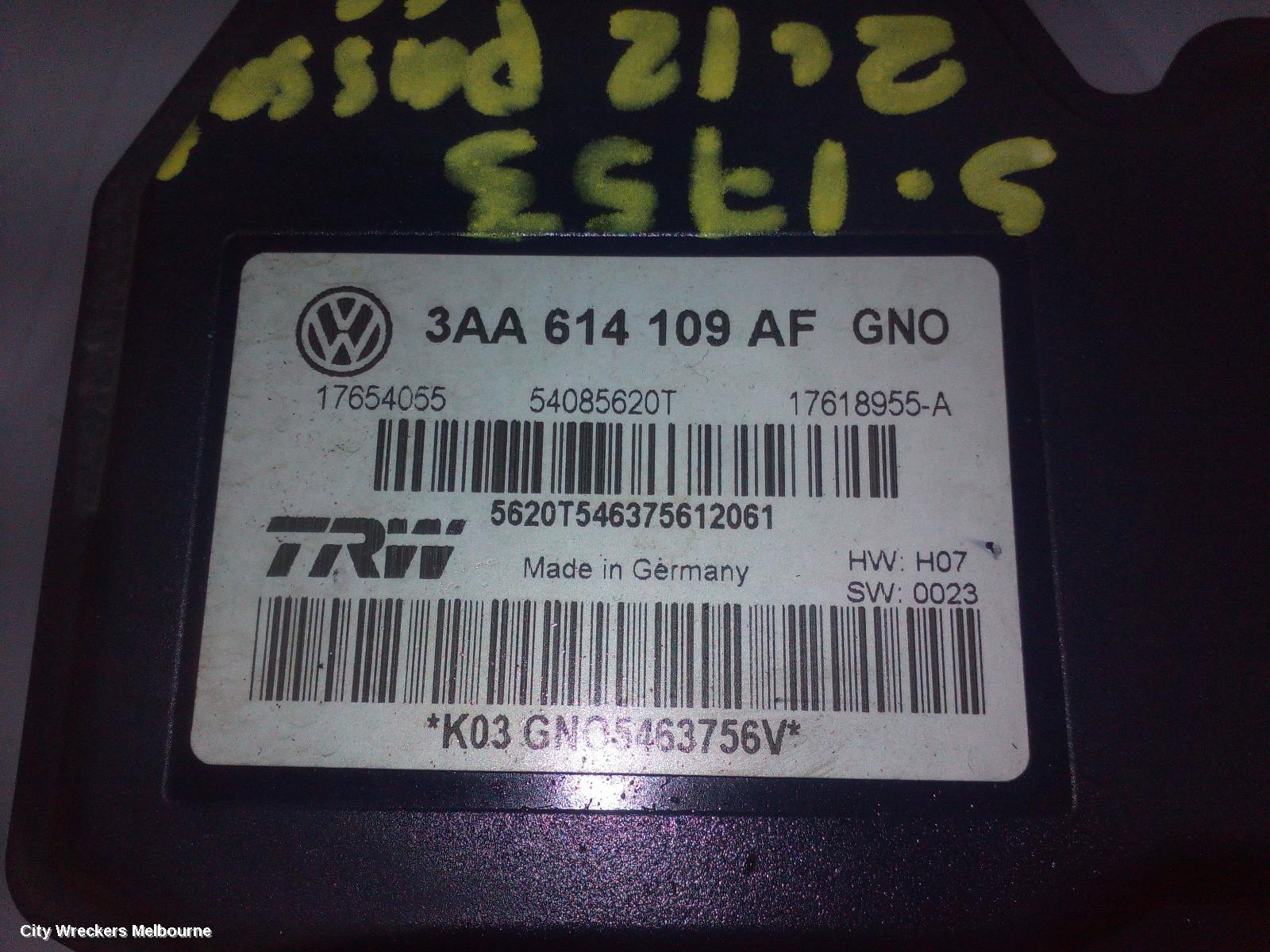 VOLKSWAGEN PASSAT ABS PUMP/MODULATOR, 3CC, ON MODULE P/N 3AA614109AF, 01/2009 - 06/2012 - Image 3