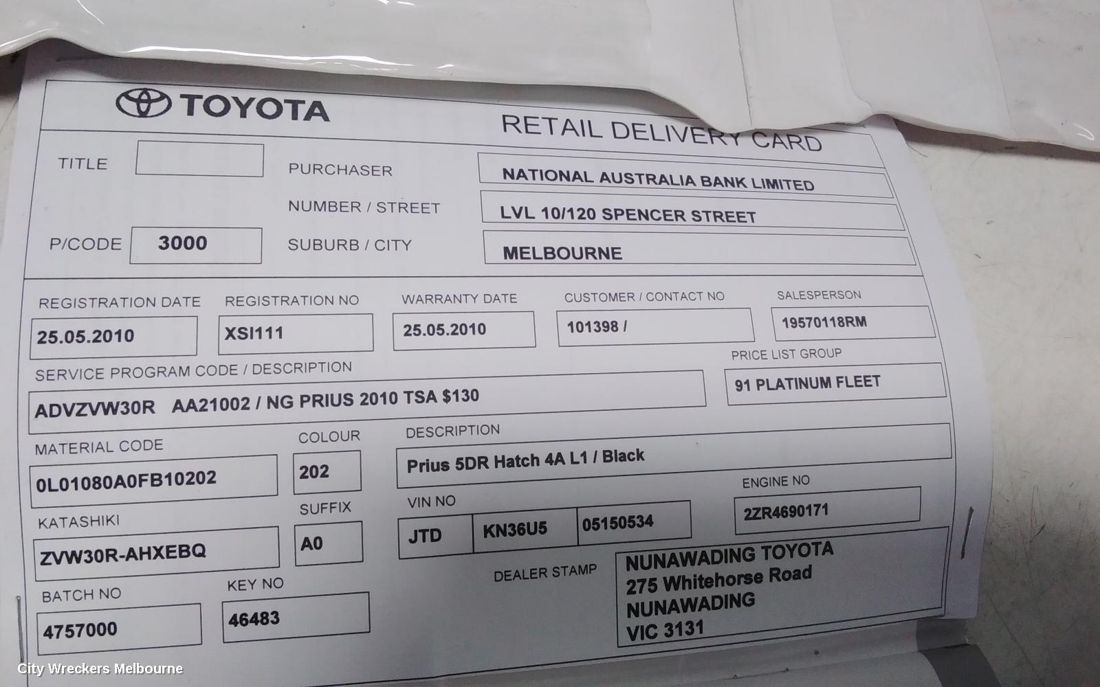 TOYOTA PRIUS OWNERS HANDBOOK, ZVW30R, 07/2009 - 12/2015 - Image 3