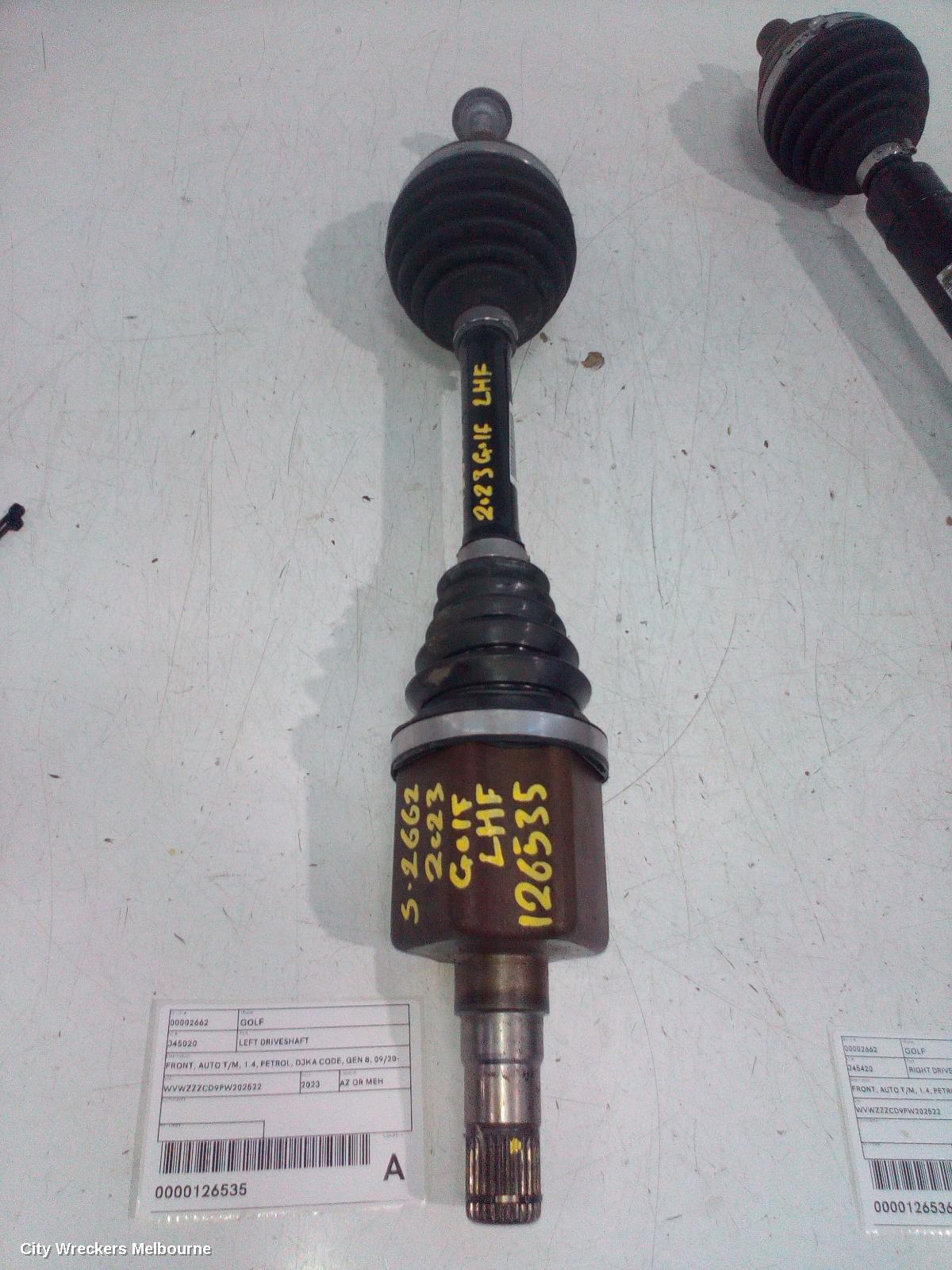 VOLKSWAGEN GOLF LEFT DRIVESHAFT, FRONT, AUTO T/M, 1.4, PETROL, DJKA CODE, GEN 8, 09/2020 ONWARDS - Image 2