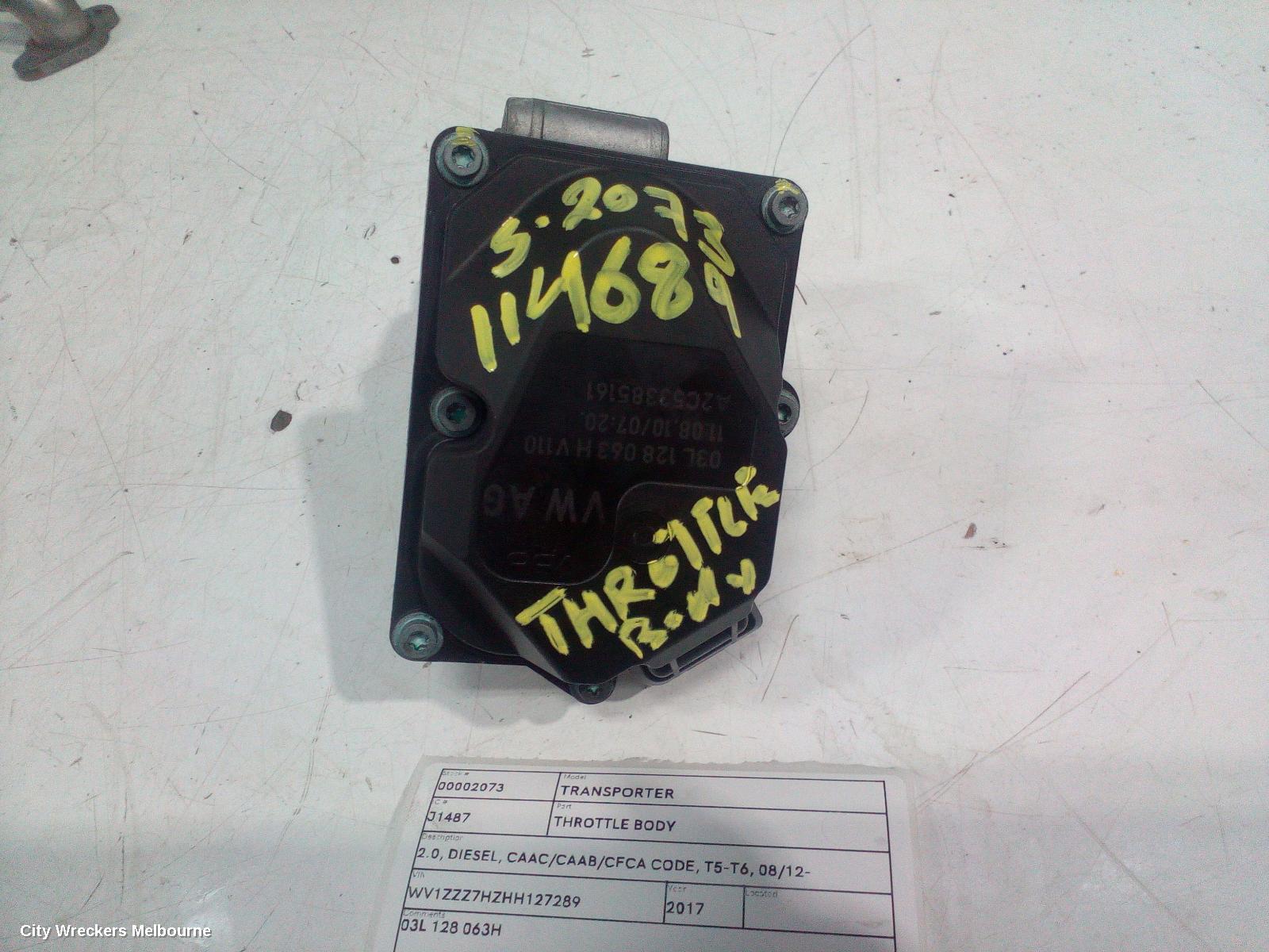 VOLKSWAGEN TRANSPORTER THROTTLE BODY, 2.0, DIESEL, CAAC/CAAB/CFCA CODE, T5-T6, 08/2012 ONWARDS - Image 1