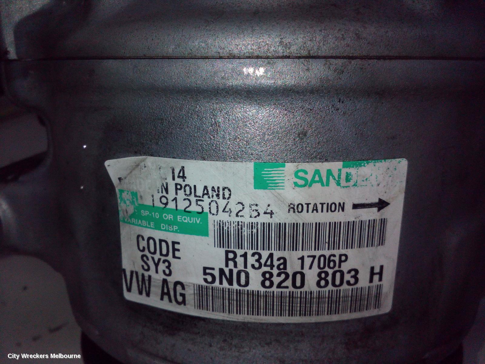 VOLKSWAGEN CADDY A/C COMPRESSOR, 2K, PETROL, SANDEN BRAND, 08/2010 - 06/2015 - Image 1