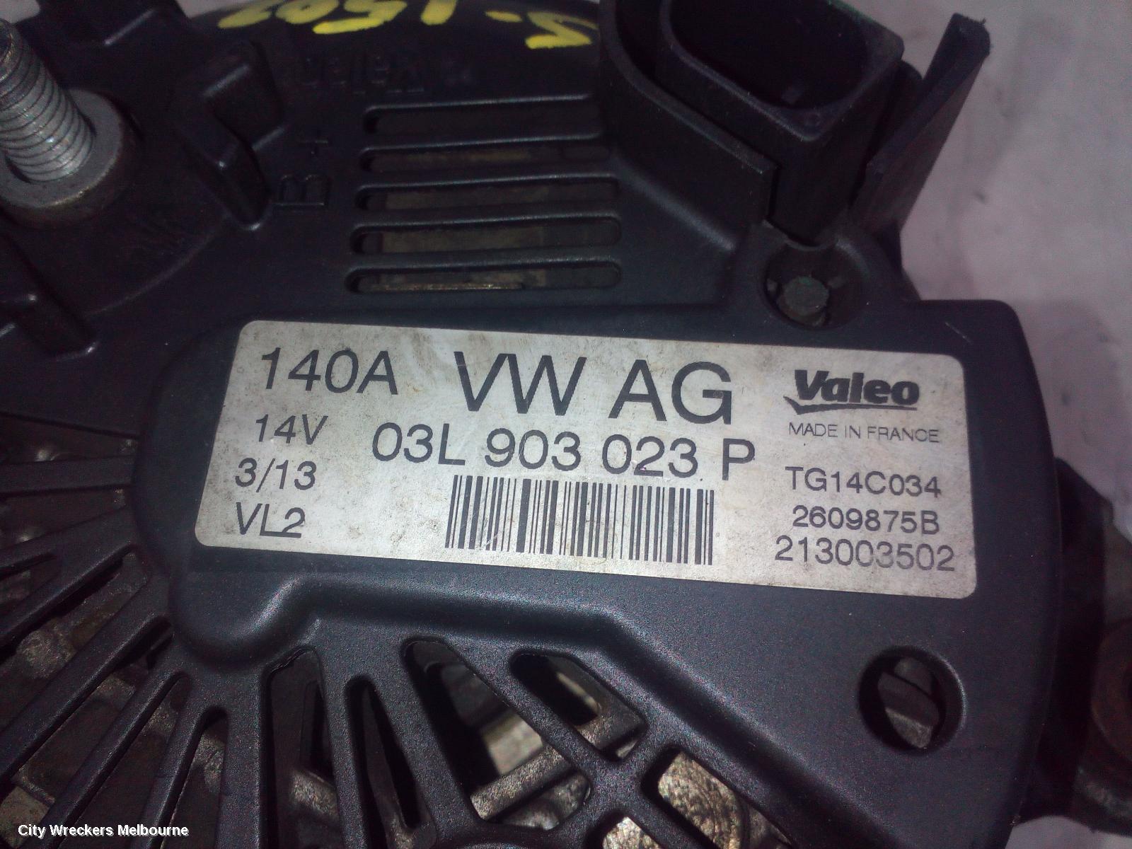 VOLKSWAGEN AMAROK ALTERNATOR, DIESEL, 2.0, CNFB/CNEA/CSHA CODE, 2H, 12/2010 ONWARDS - Image 2