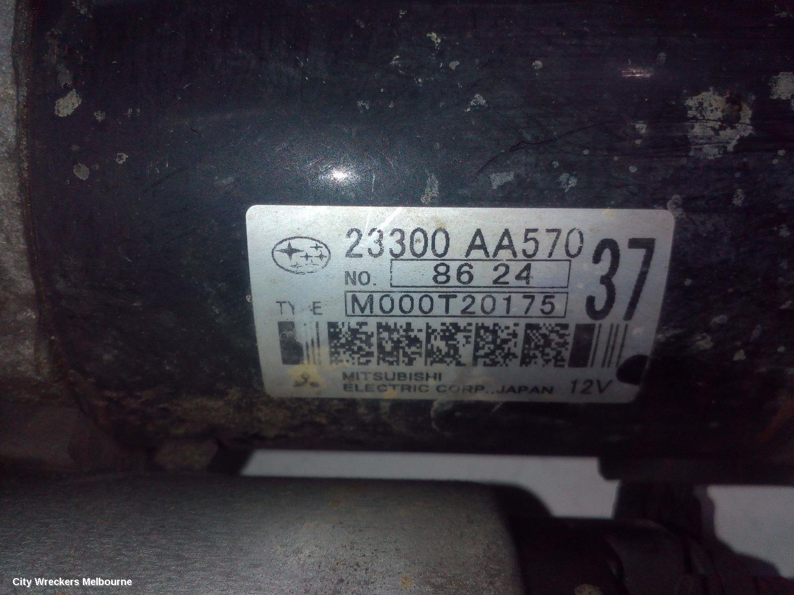 SUBARU FORESTER STARTER, PETROL, EJ20/EJ25, TURBO, AUTO, 4/5 SPEED, 08/1998 - 12/2012 - Image 2