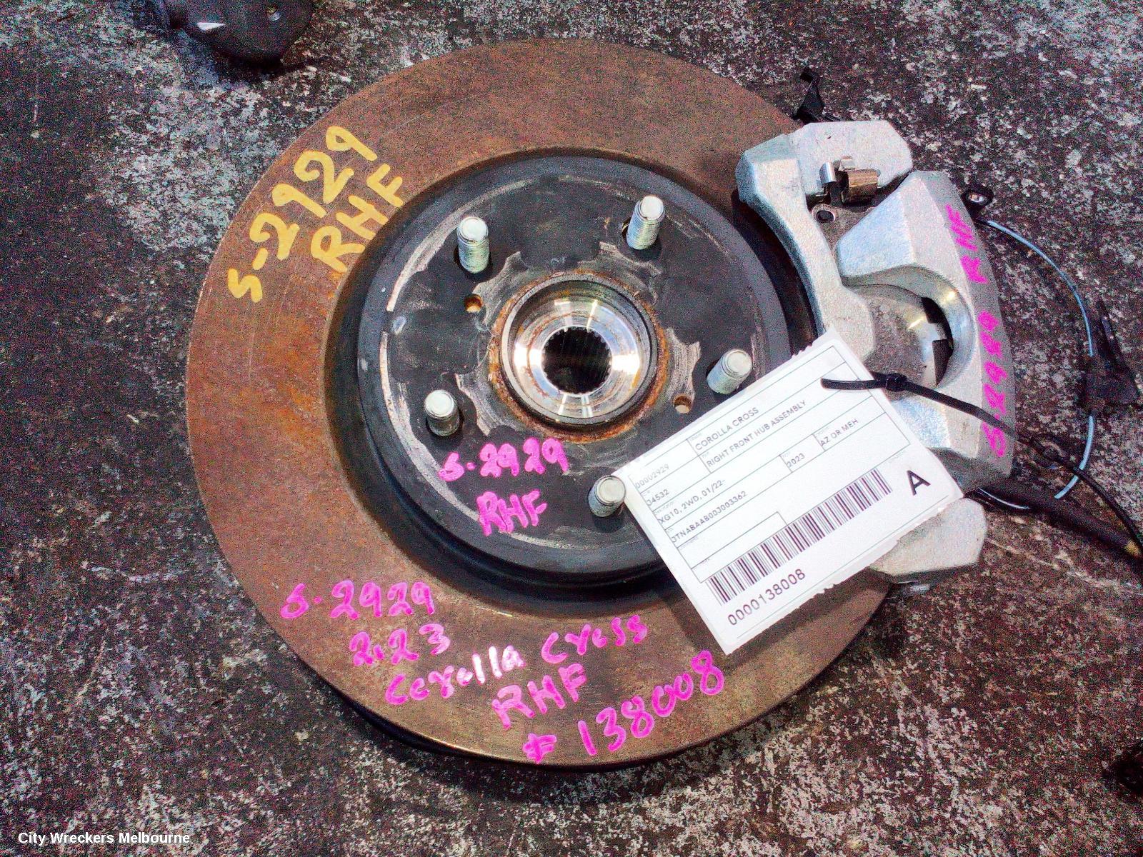 TOYOTA COROLLA CROSS RIGHT FRONT HUB ASSEMBLY, XG10, 2WD, 01/2022 ONWARDS - Image 1