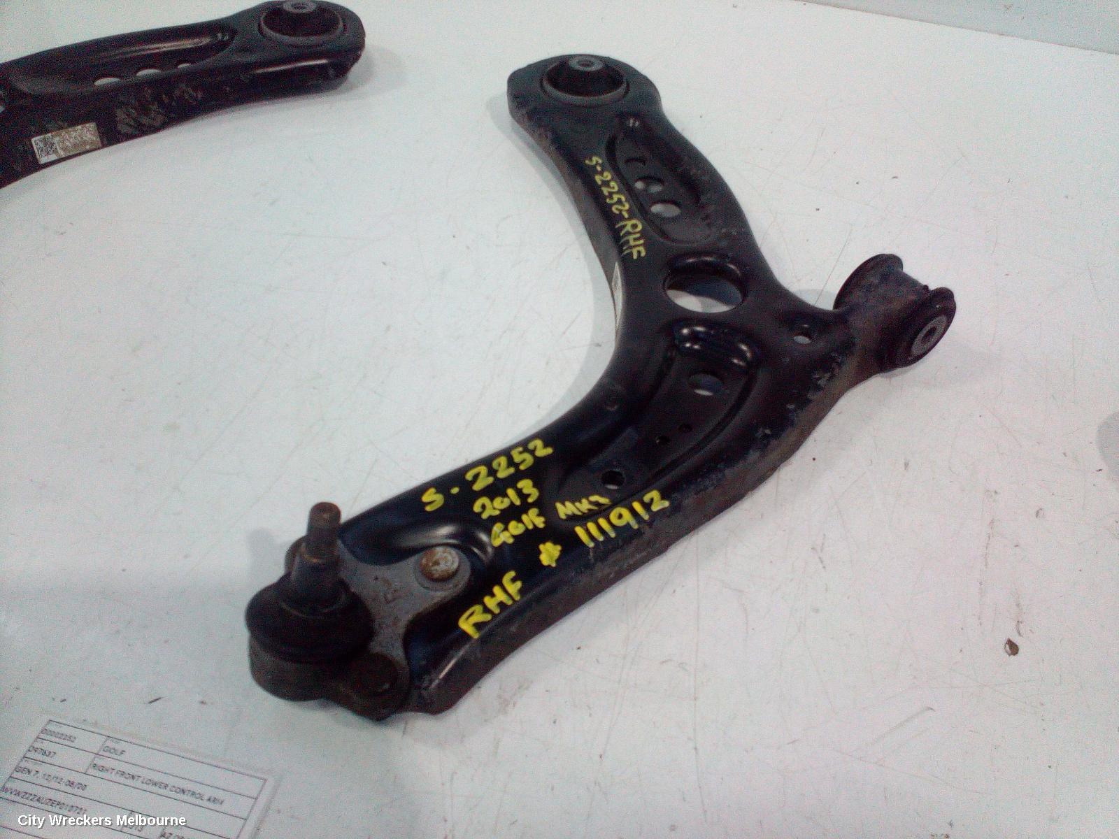 VOLKSWAGEN GOLF RIGHT FRONT LOWER CONTROL ARM, GEN 7, 12/2012 - 08/2020 - Image 2