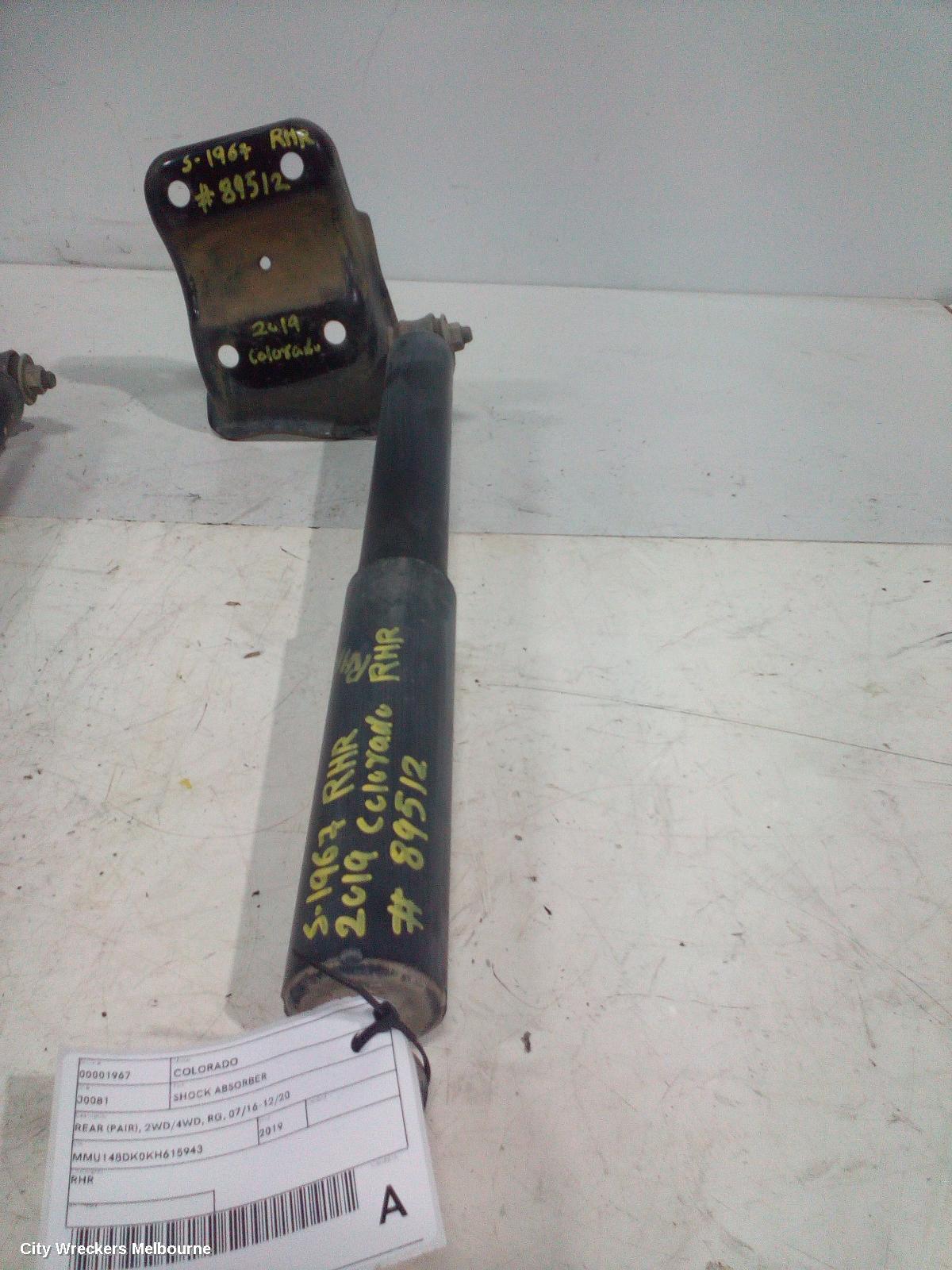HOLDEN COLORADO SHOCK ABSORBER, REAR (PAIR), 2WD/4WD, RG, 07/2016 - 12/2020 - Image 1