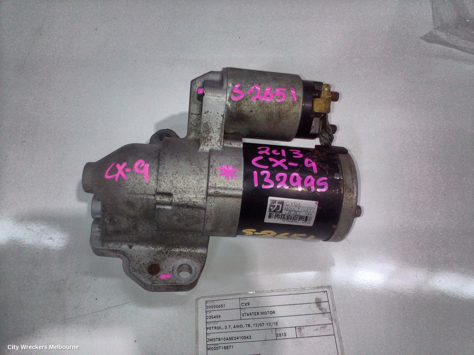 MAZDA CX9 STARTER, PETROL, 3.7, AWD, TB, 12/2007 - 12/2015 - Image 3
