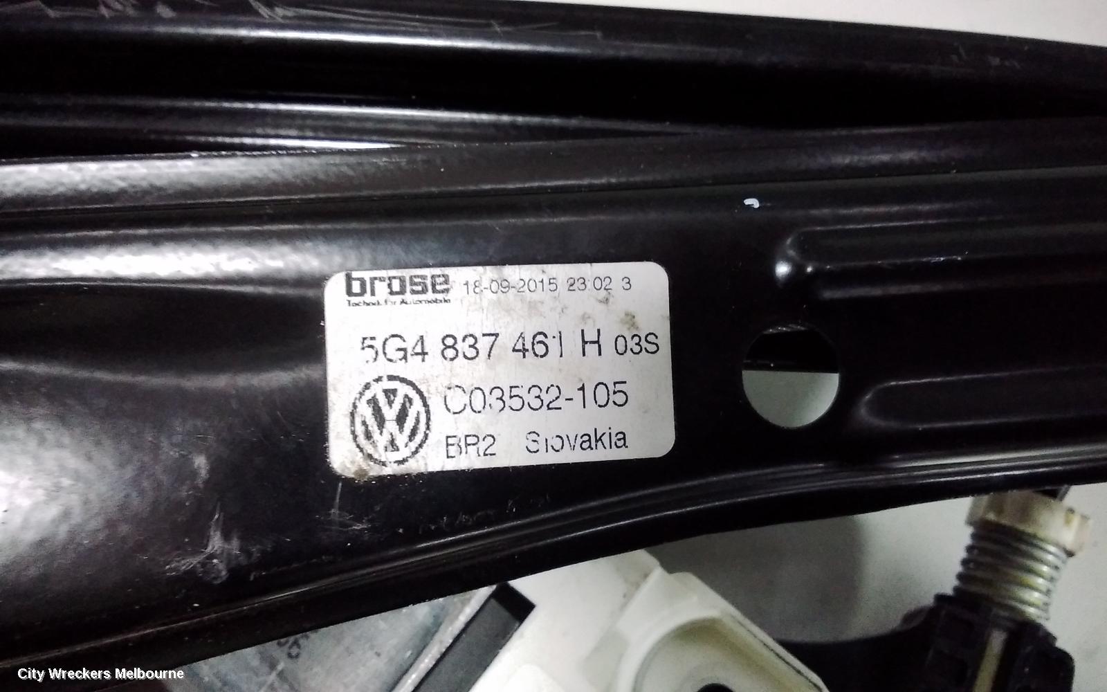 VOLKSWAGEN GOLF LEFT FRONT WINDOW REG/MOTOR, GEN 7, 5DR HATCH/WAGON, 03/2013 - 08/2020 - Image 3