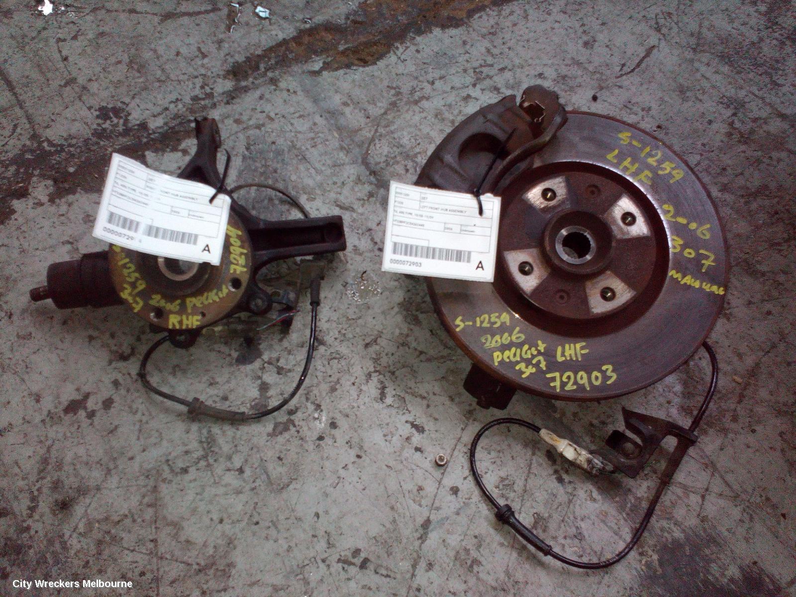 PEUGEOT 307 RIGHT FRONT HUB ASSEMBLY, T6, ABS TYPE, 10/2005 - 12/2009 - Image 2